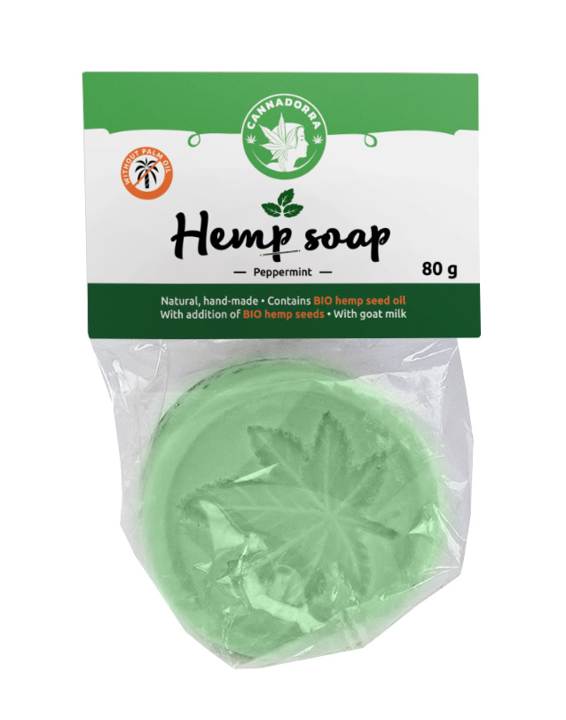 Hemp soap peeling - Mint 80 g