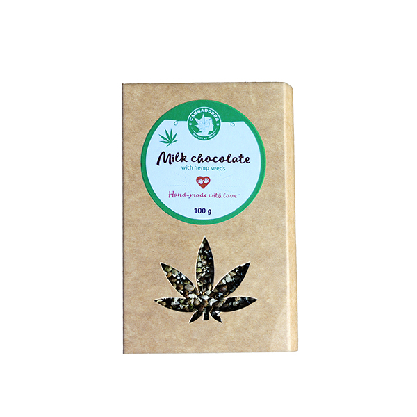 Milk chocolate with hemp seeds 100g