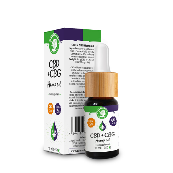 CBD 5% + CBG 2% hemp oil, 10 ml
